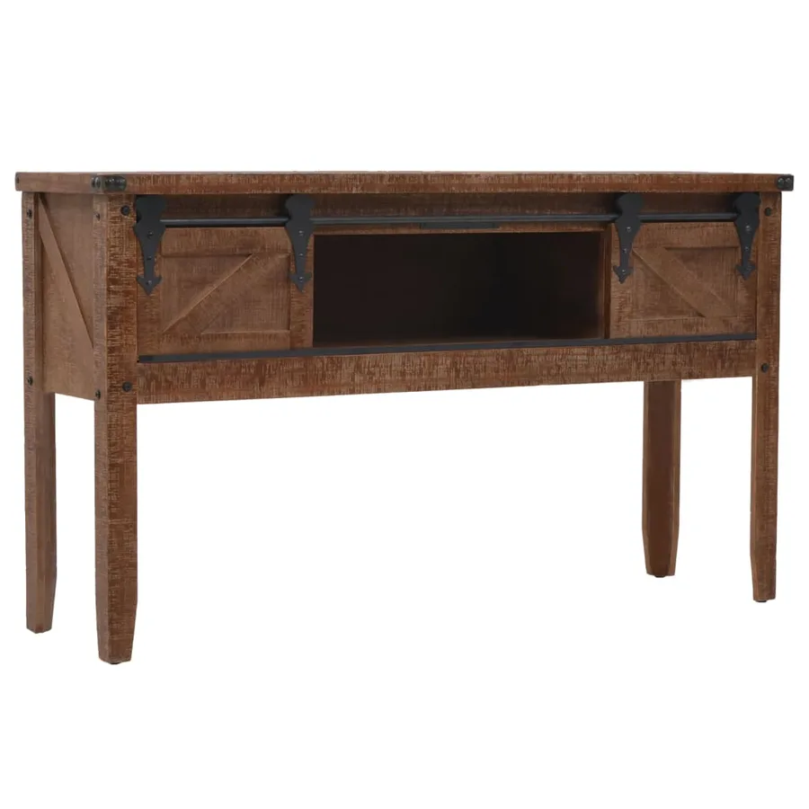 Table console Bois massif de sapin 131 x 35,5  x 75 cm Marron - 5