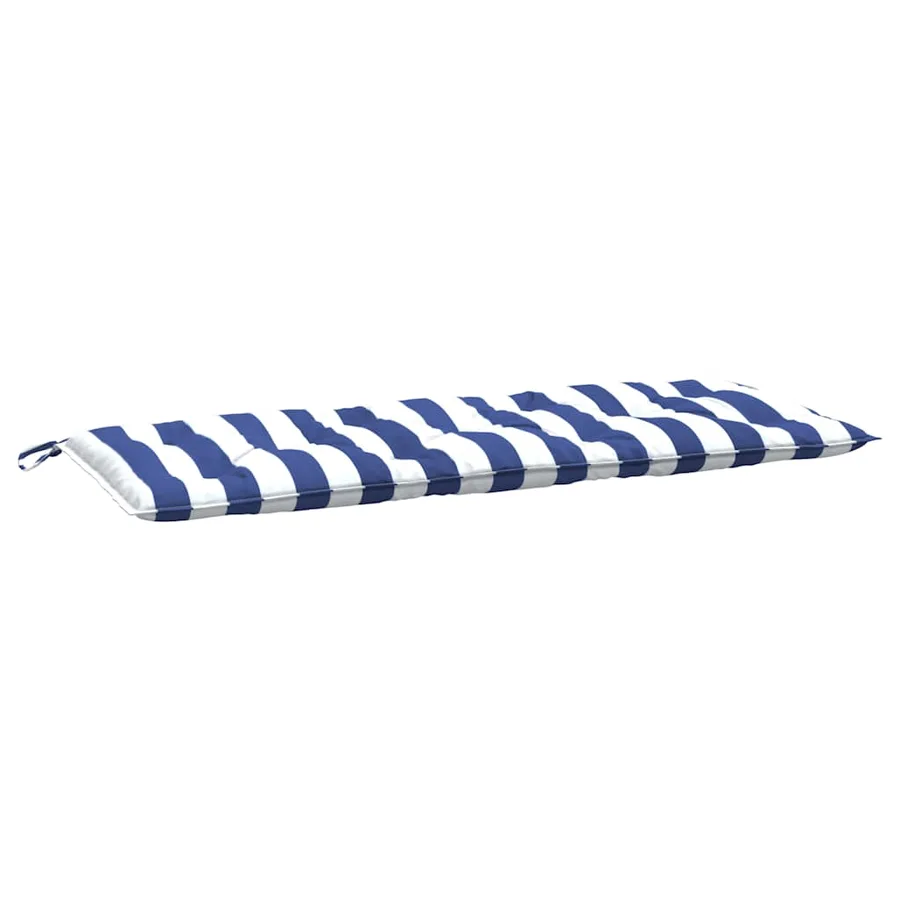 Coussins de banc de jardin lot de 2 rayures bleues et blanches - 5