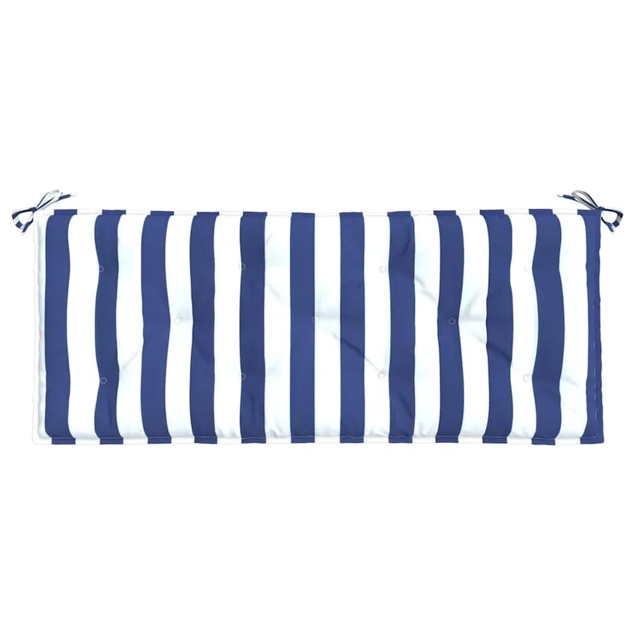 Coussins de banc de jardin lot de 2 rayures bleues et blanches - 6