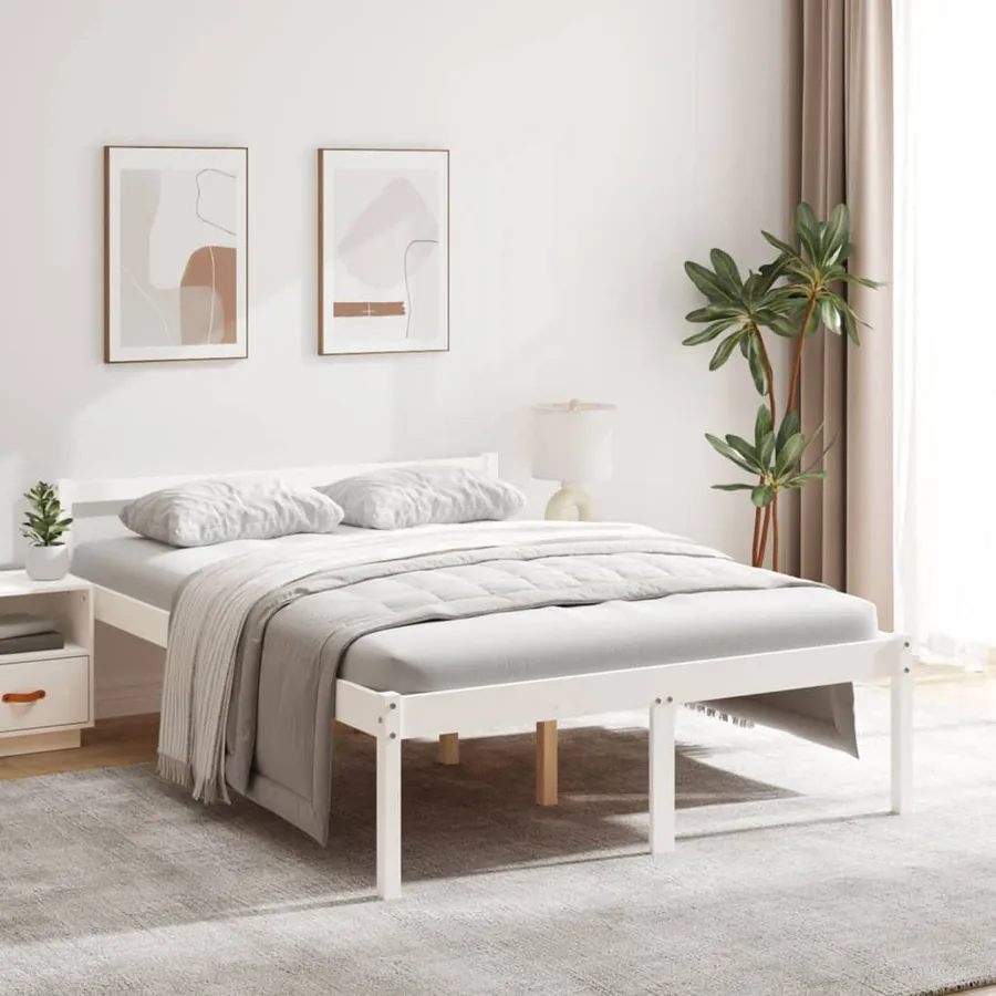Lit pour personne âgée sans matelas 140x190 cm bois pin massif