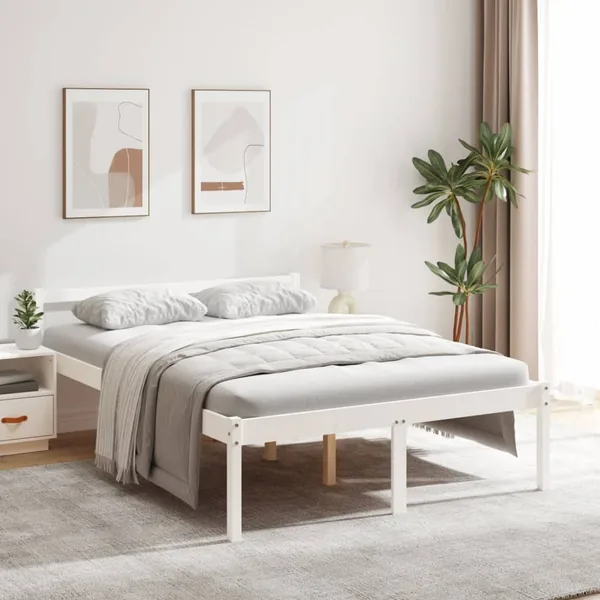Lit pour personne âgée sans matelas 140x190 cm bois pin massif