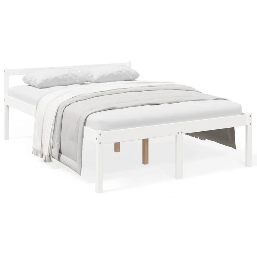 Lit pour personne âgée sans matelas 140x190 cm bois pin massif - 2