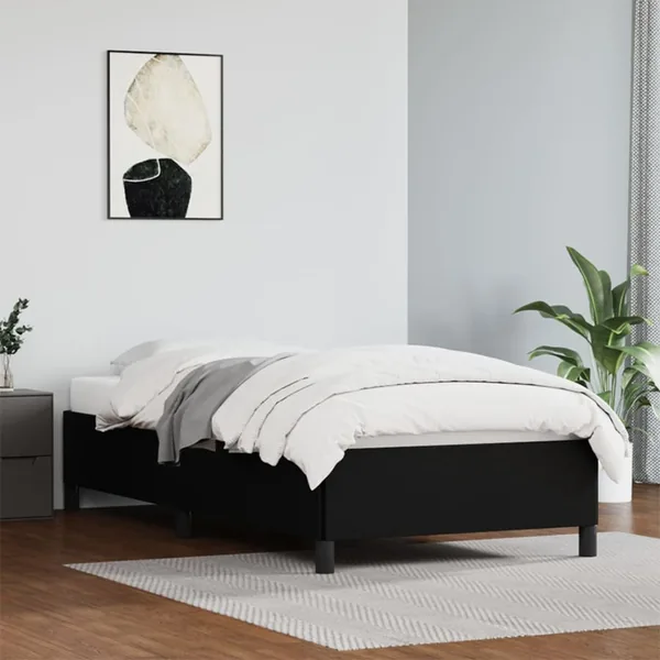 Cadre de lit sans matelas noir 100x200 cm similicuir