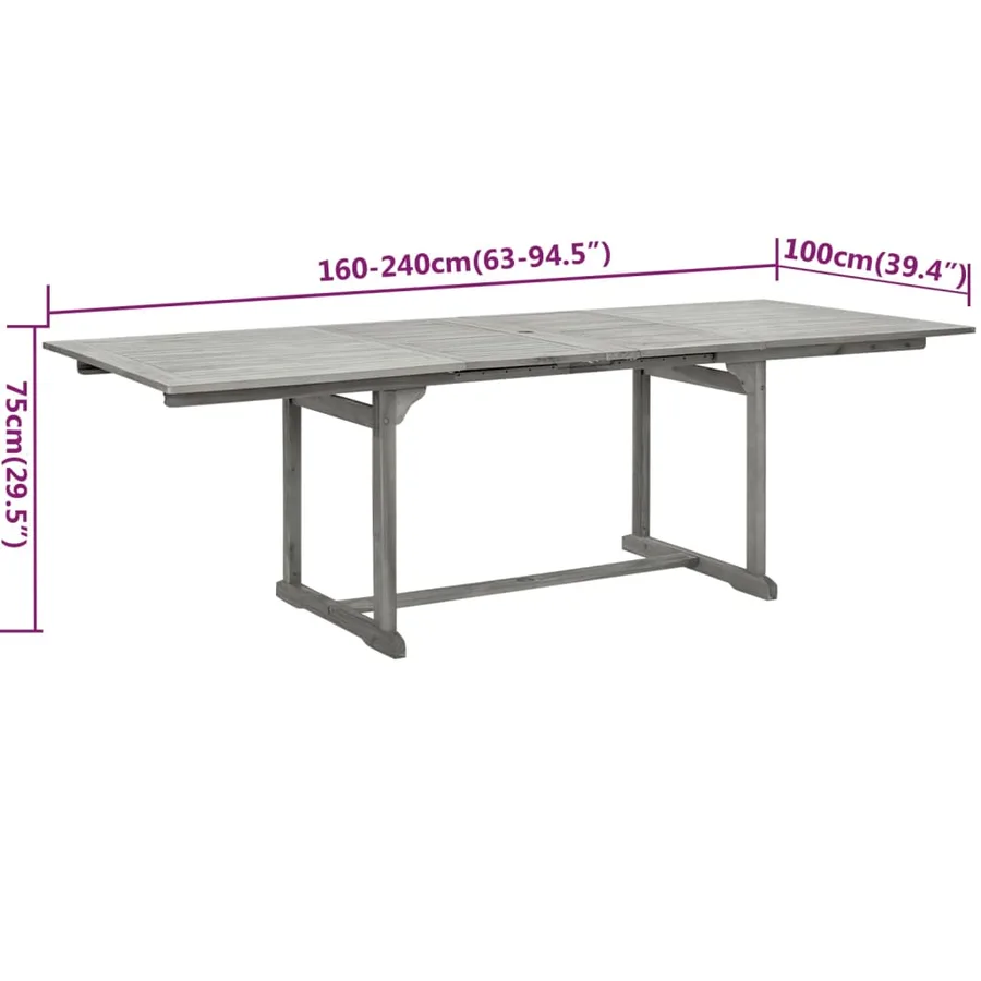 Ensemble à manger de jardin 9 pcs bois d'acacia solide - 9