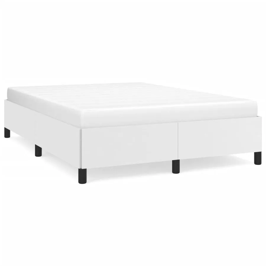Cadre de lit sans matelas blanc 140x200 cm similicuir - 2