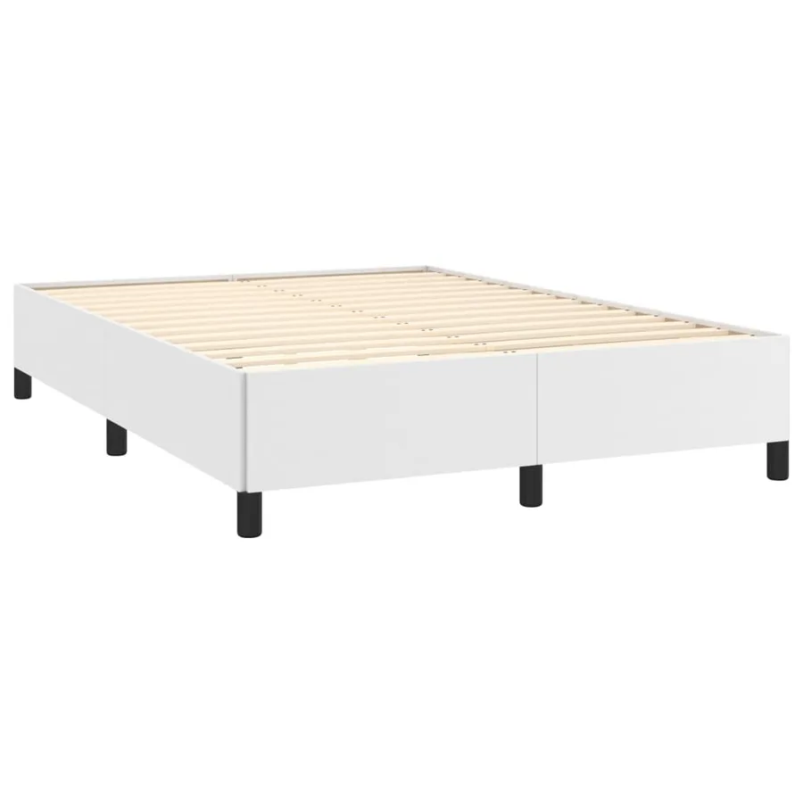 Cadre de lit sans matelas blanc 140x200 cm similicuir - 4