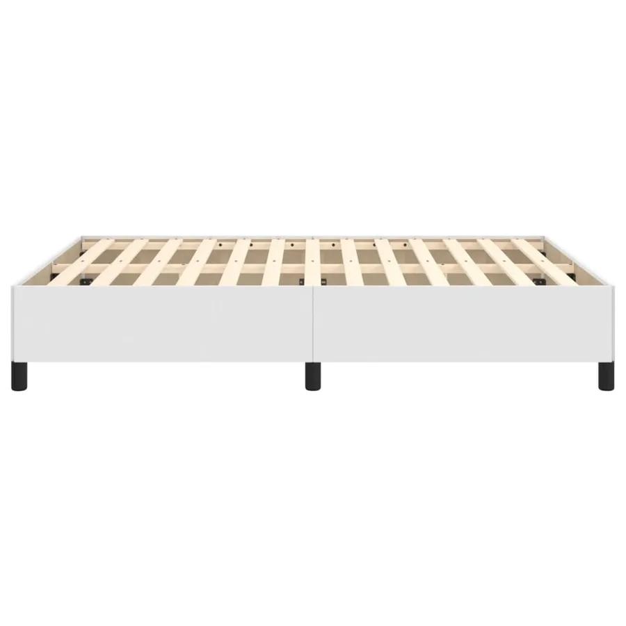 Cadre de lit sans matelas blanc 140x200 cm similicuir - 6