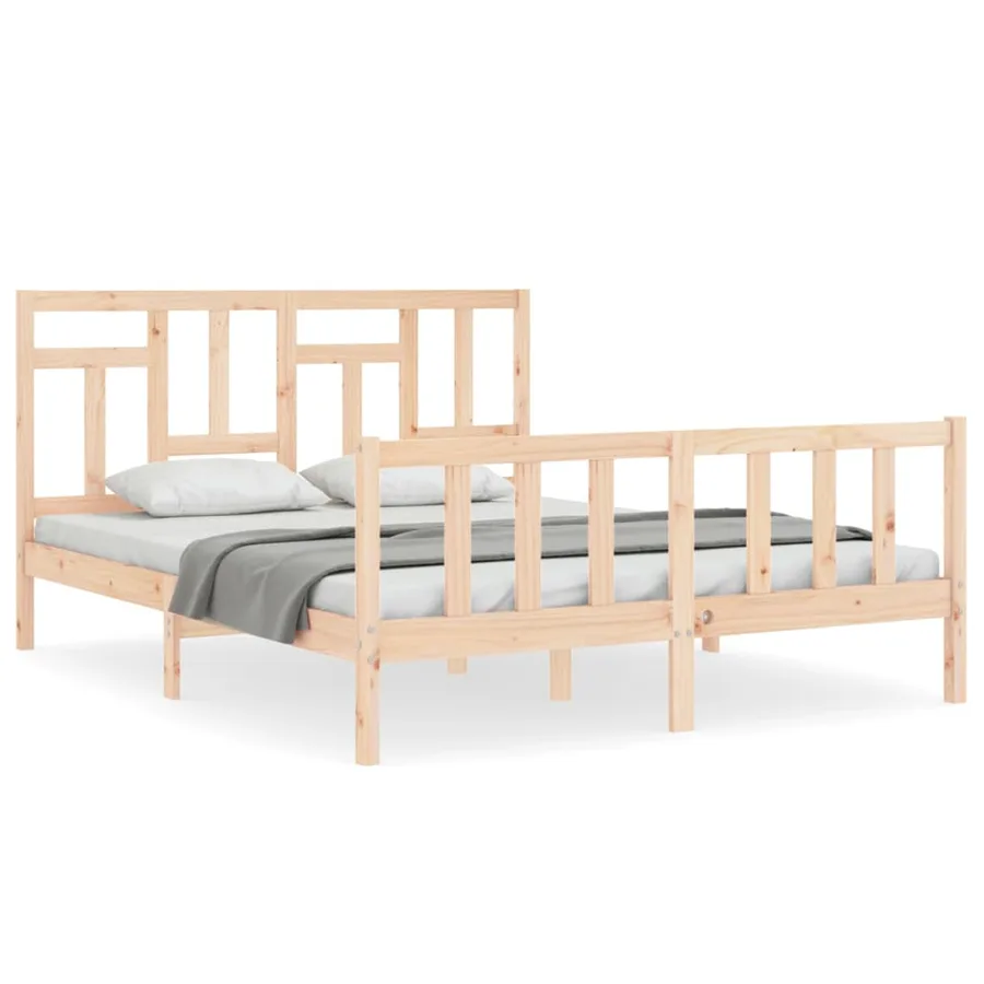 Cadre de lit sans matelas 160x200 cm bois massif de pin - 2