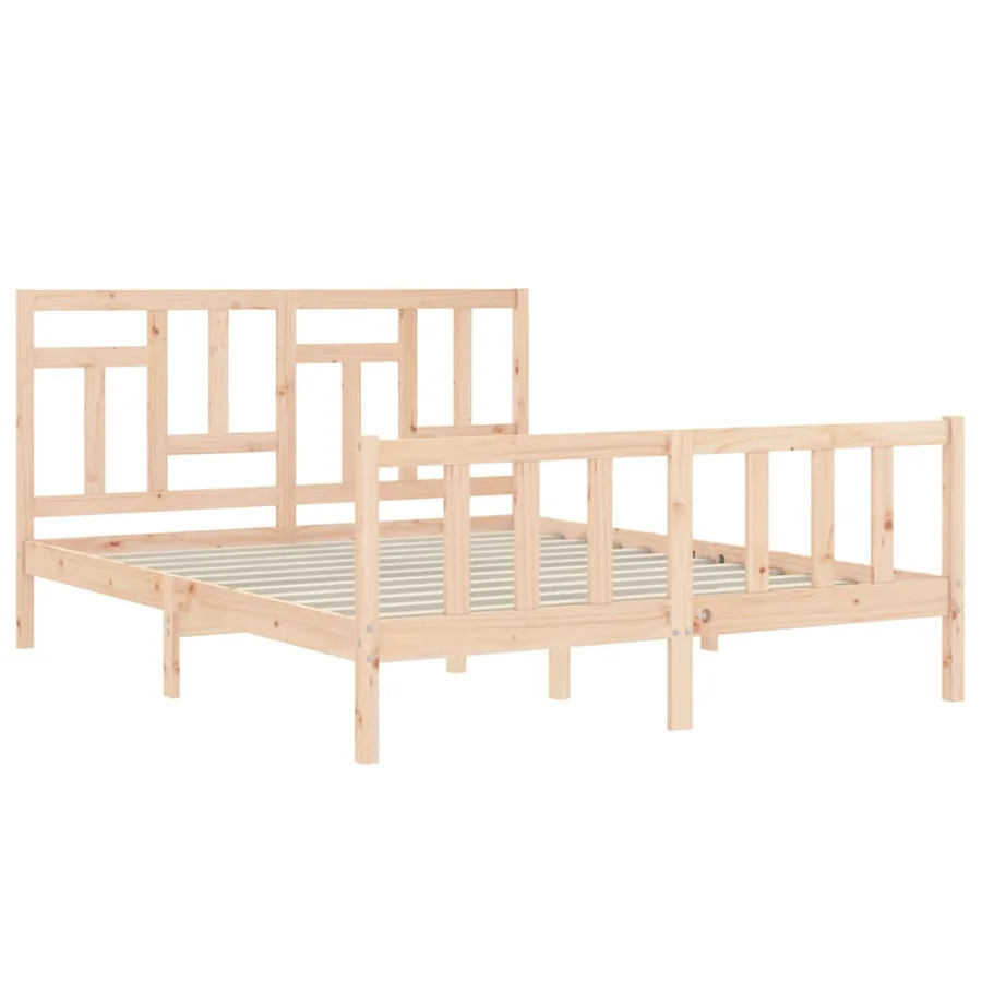Cadre de lit sans matelas 160x200 cm bois massif de pin - 5