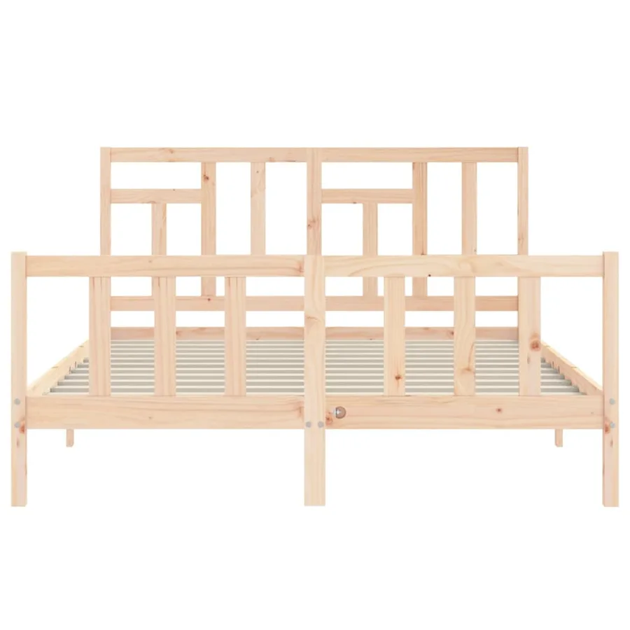 Cadre de lit sans matelas 160x200 cm bois massif de pin - 6