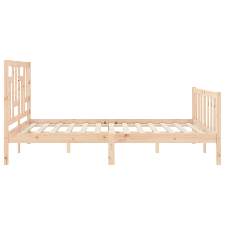 Cadre de lit sans matelas 160x200 cm bois massif de pin - 7