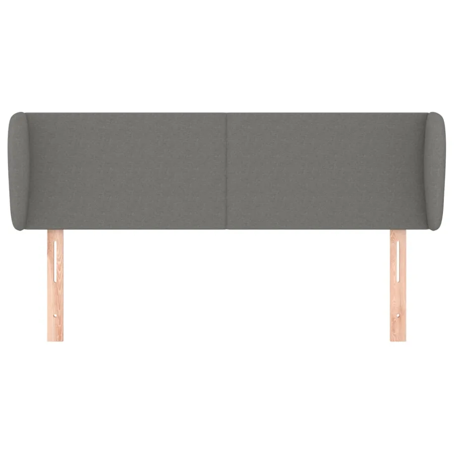 Tête de lit avec oreilles Gris foncé 147x23x78/88 cm Tissu - 3