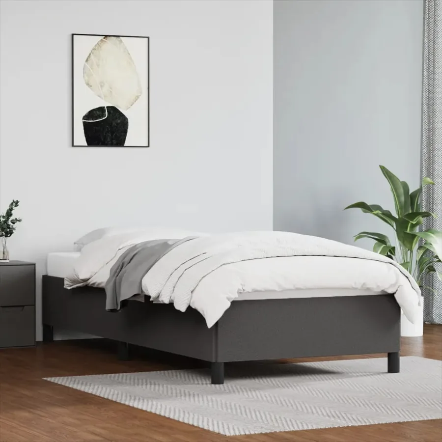 Cadre de lit sans matelas gris 80x200 cm similicuir