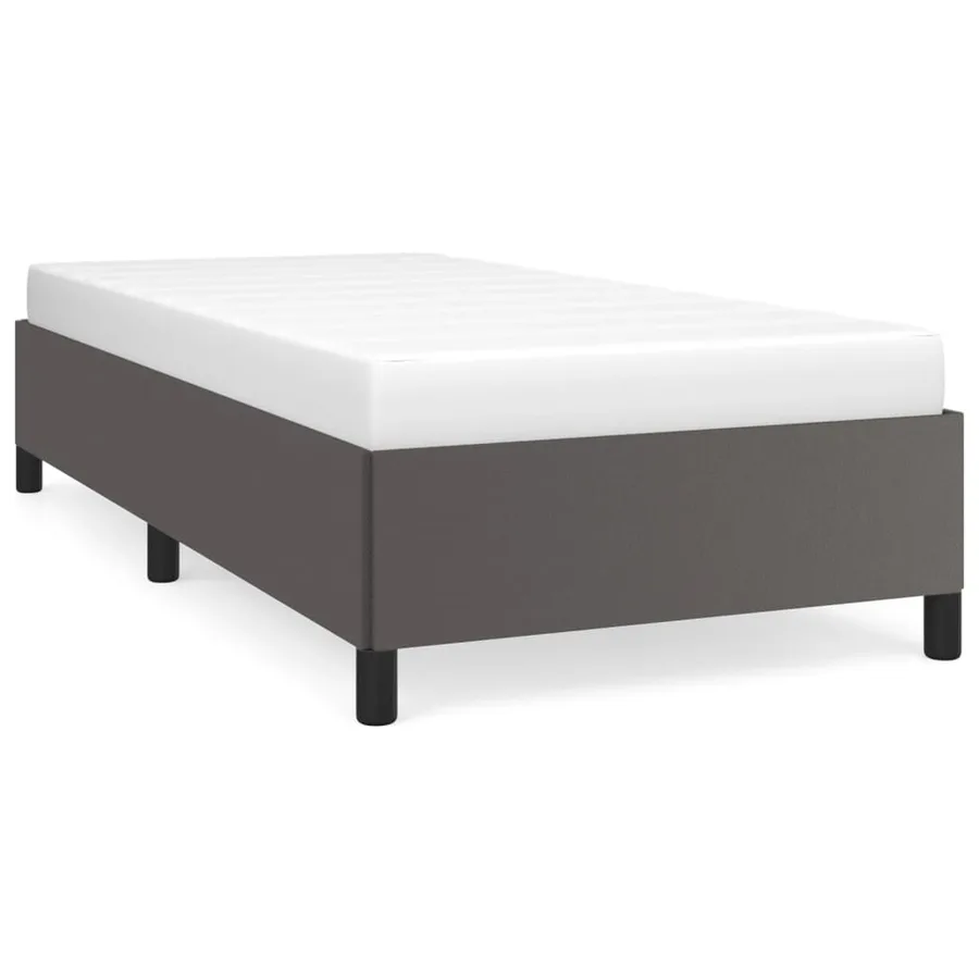 Cadre de lit sans matelas gris 80x200 cm similicuir - 2