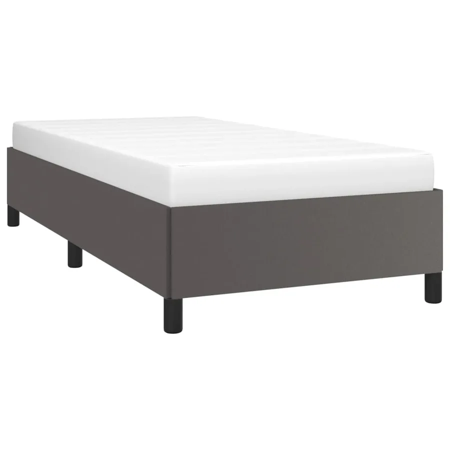 Cadre de lit sans matelas gris 80x200 cm similicuir - 3