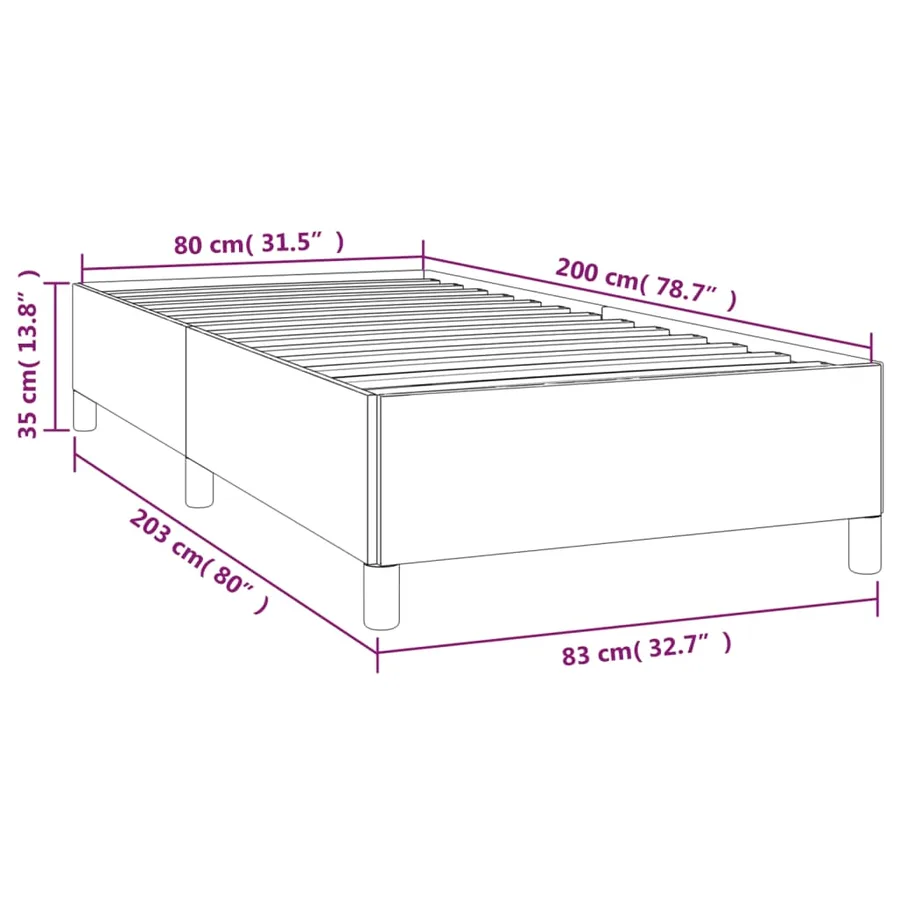 Cadre de lit sans matelas gris 80x200 cm similicuir - 9