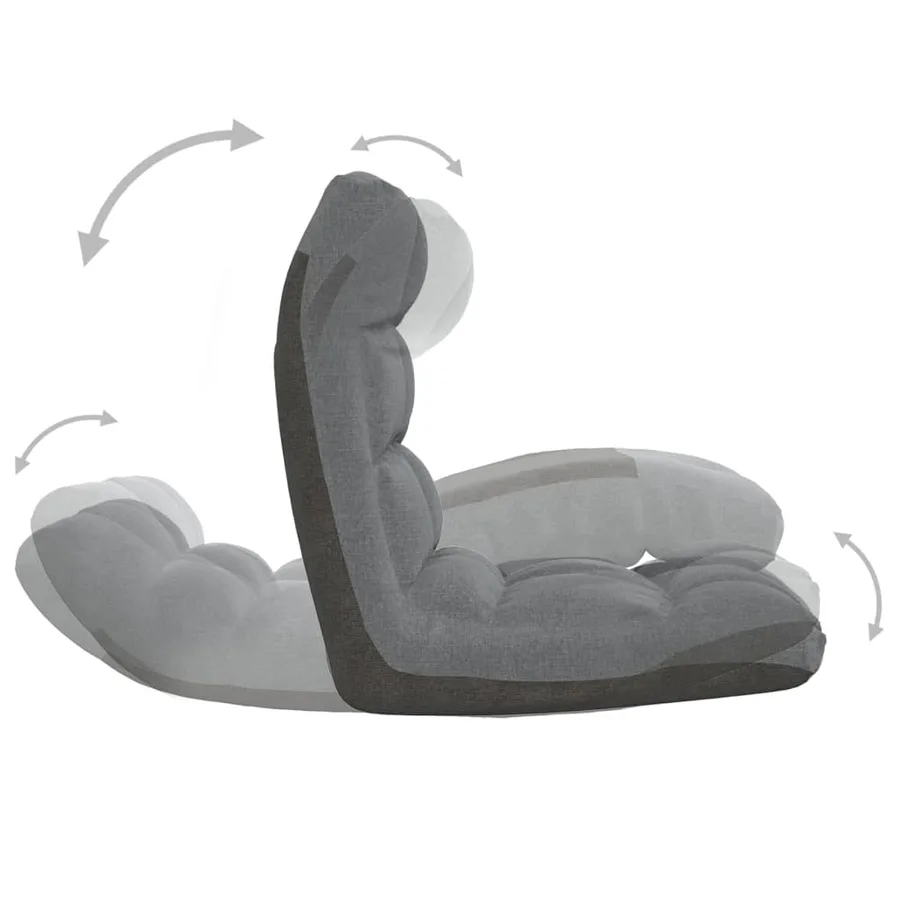 Chaise pliable de sol Gris clair Tissu - 6