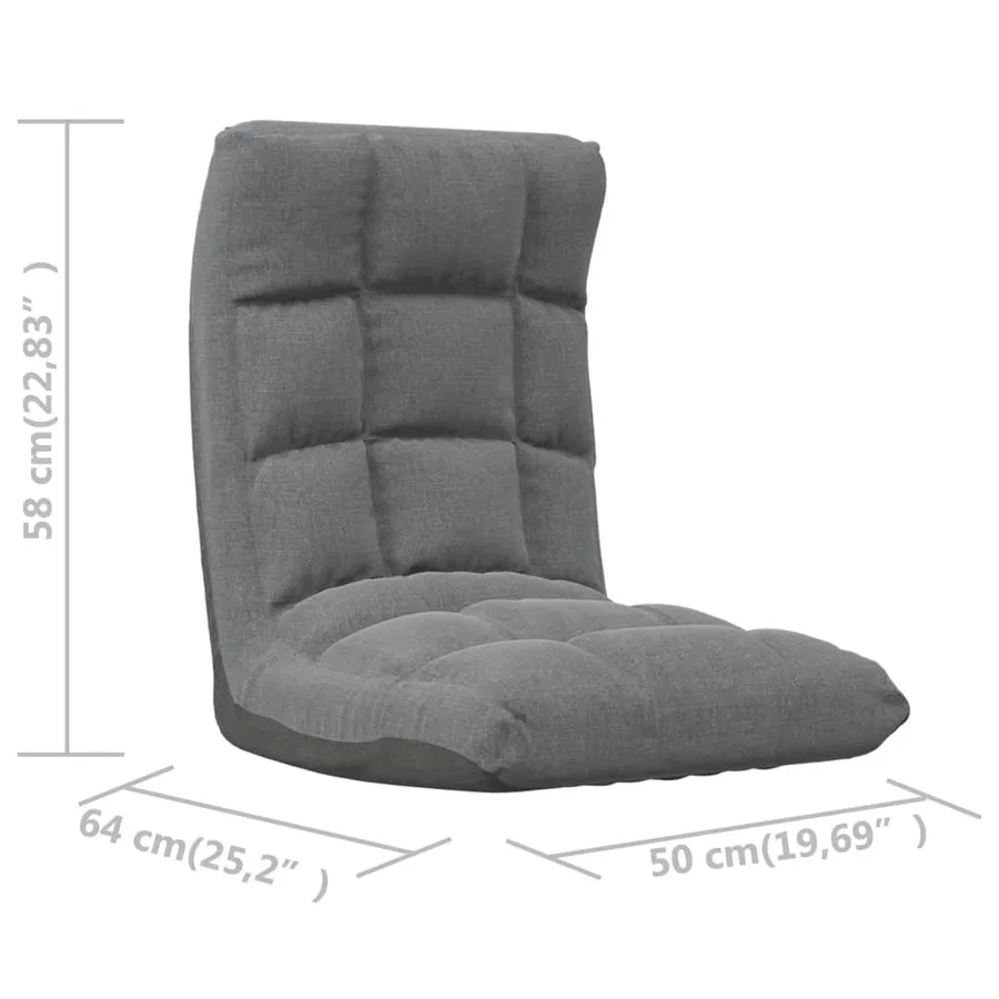Chaise pliable de sol Gris clair Tissu - 9
