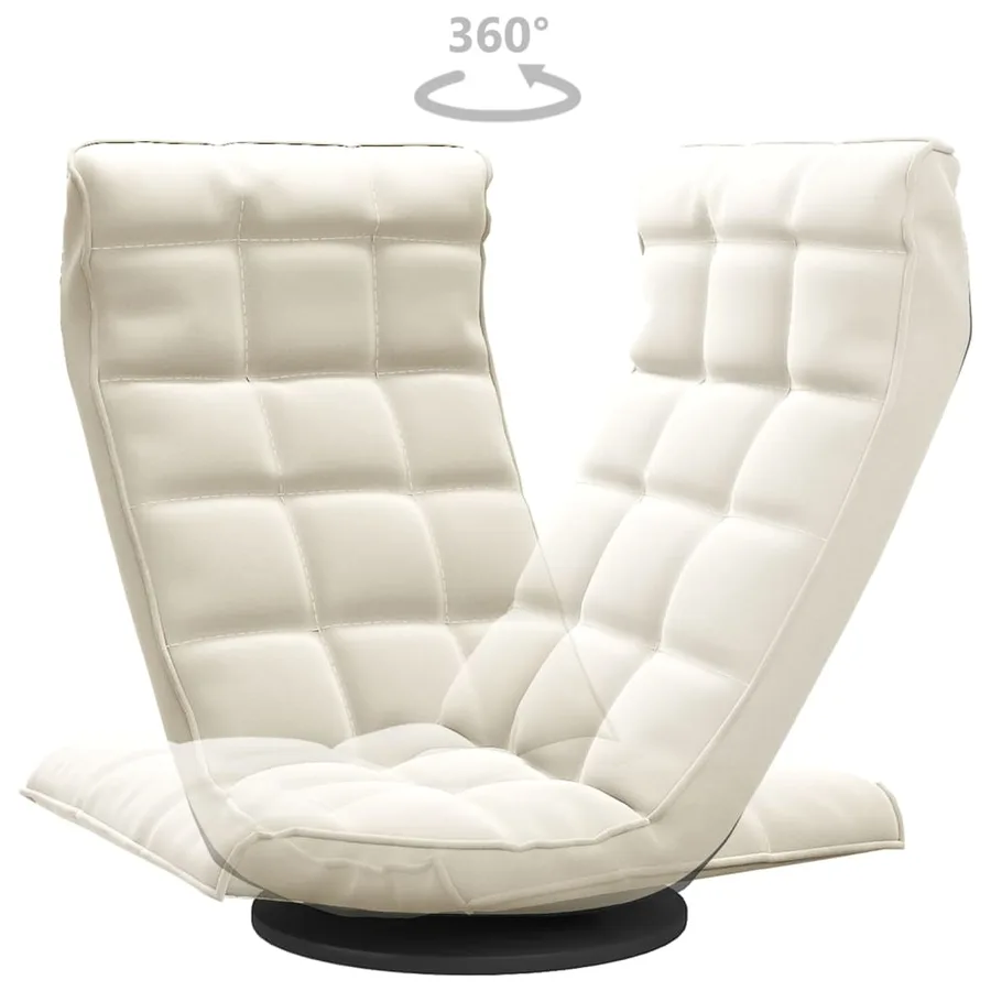 Chaise de sol pivotante Crème Velours - 5