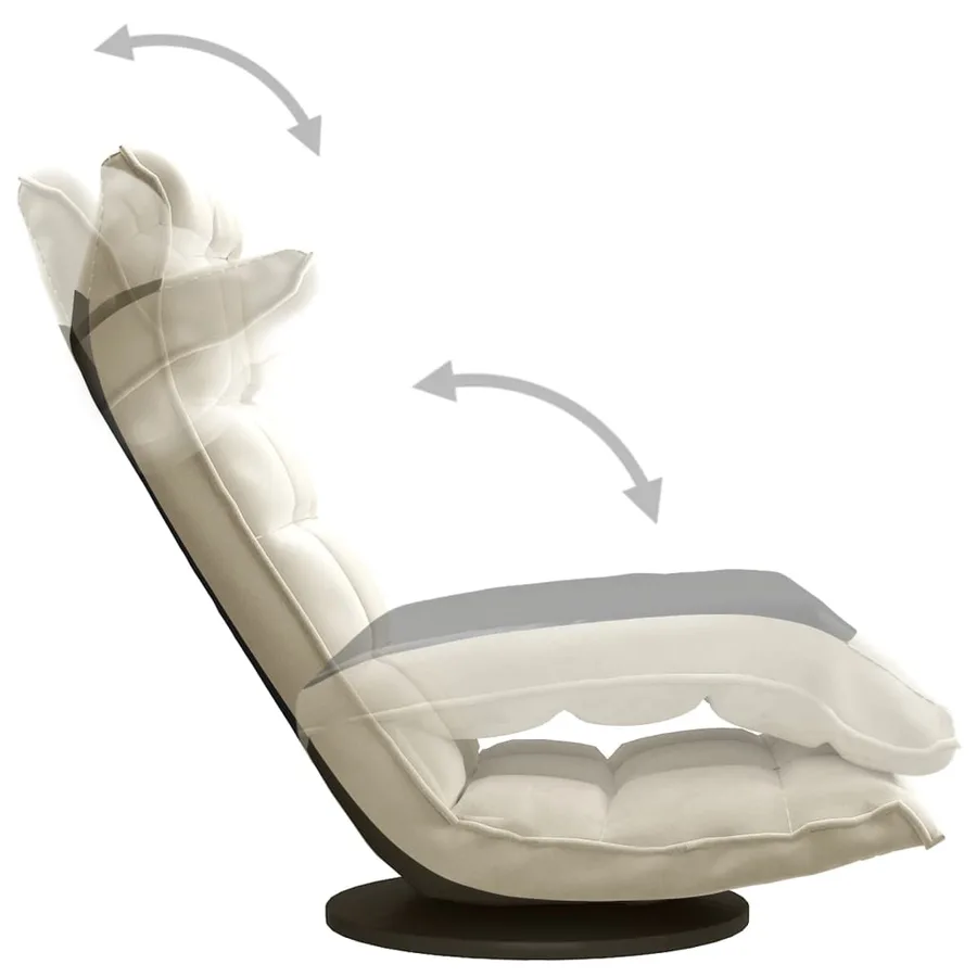 Chaise de sol pivotante Crème Velours - 6