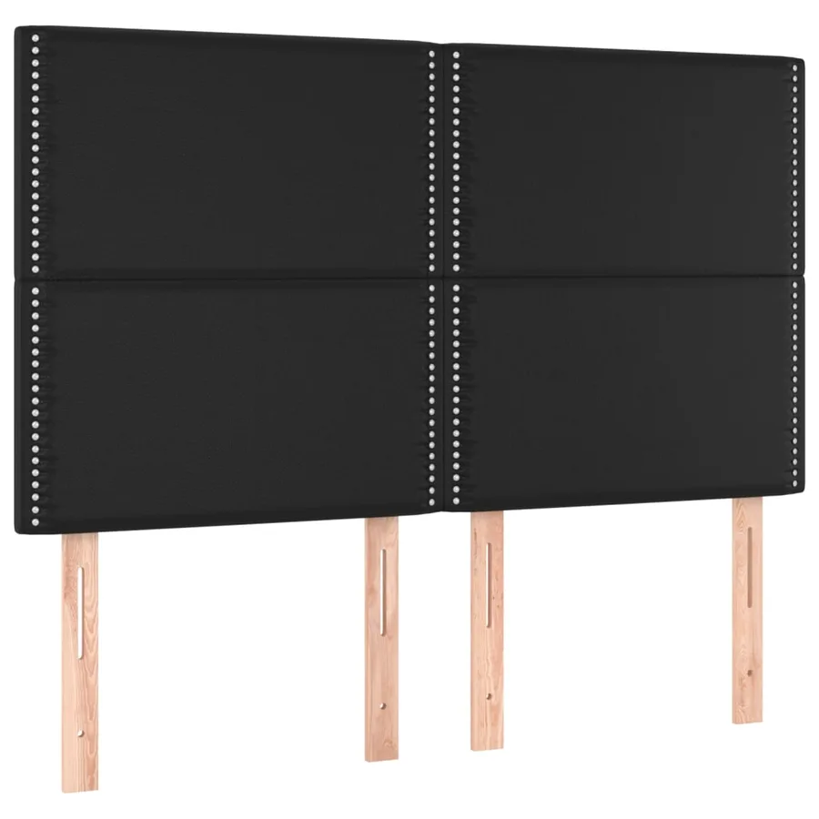 Sommier à lattes de lit avec matelas Noir 140x190 cm Similicuir - 6