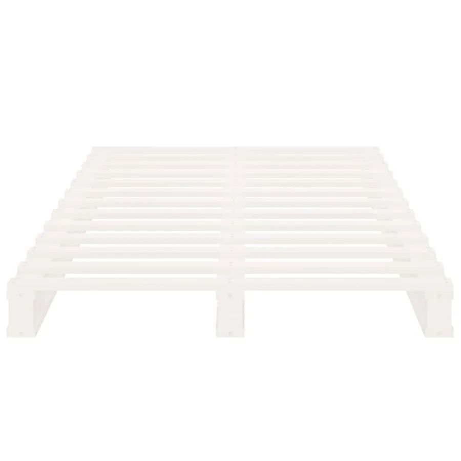 Lit de palette blanc 90x200 cm bois de pin massif - 5