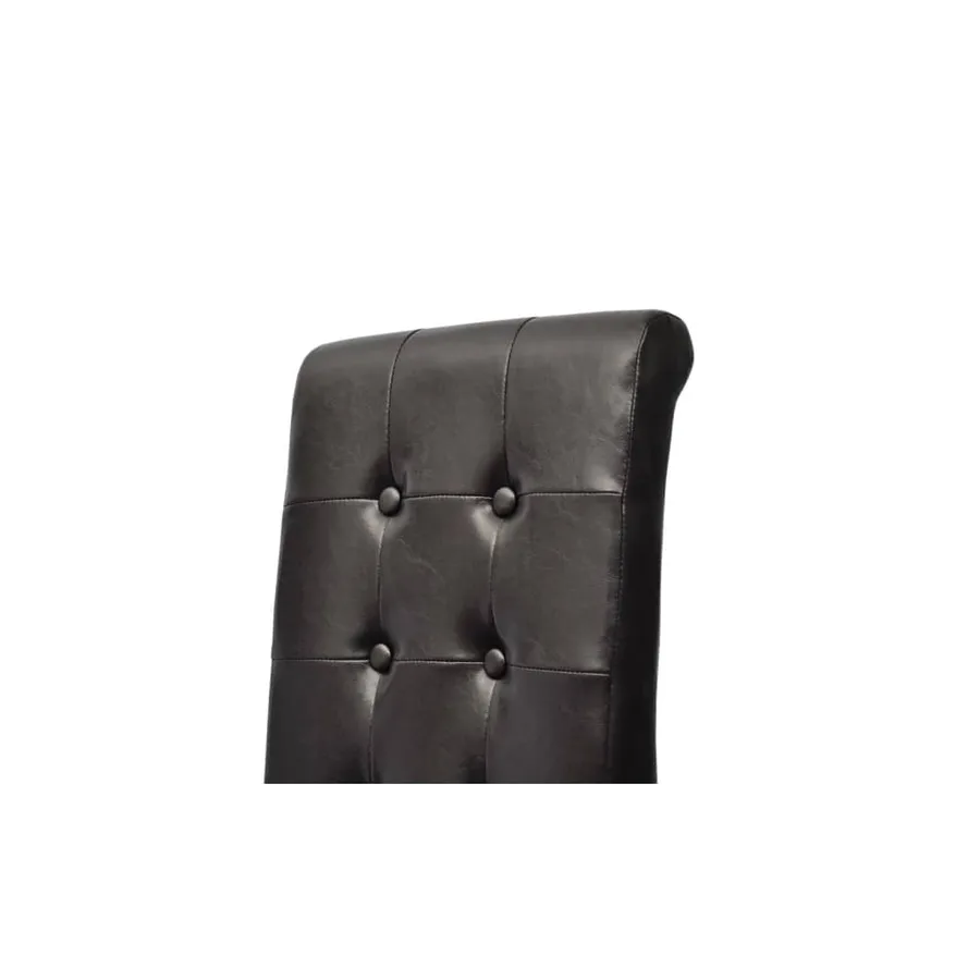 Chaises à manger lot de 4 noir similicuir - 4