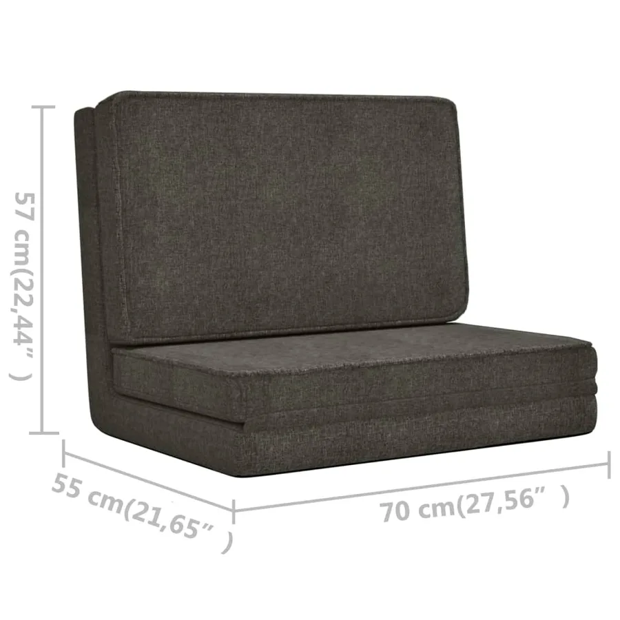 Chaise pliable de sol Gris foncé Tissu - 11