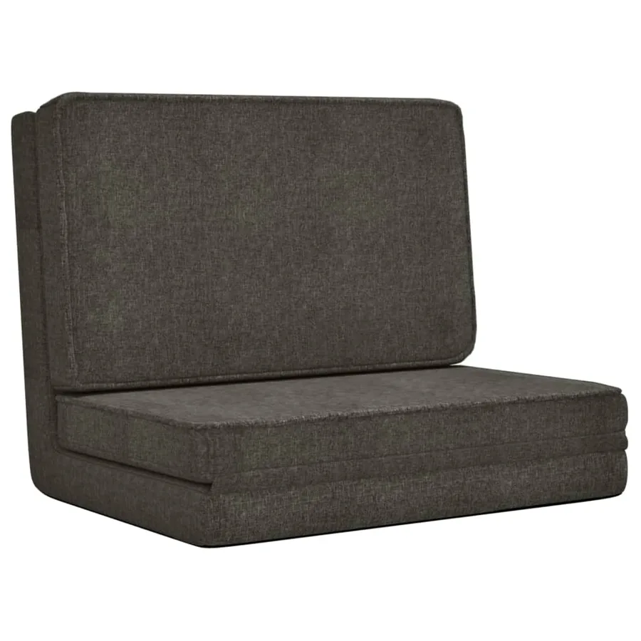 Chaise pliable de sol Gris foncé Tissu - 2