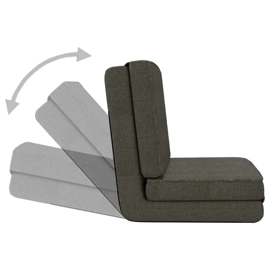 Chaise pliable de sol Gris foncé Tissu - 6