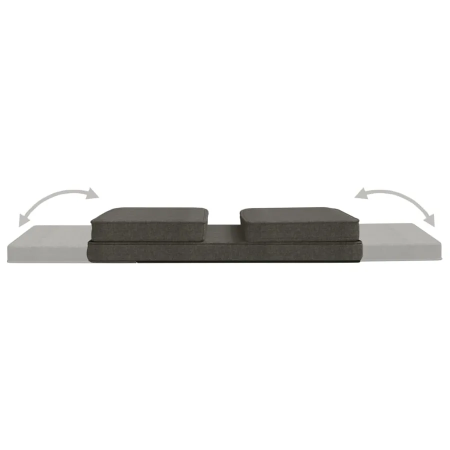 Chaise pliable de sol Gris foncé Tissu - 8