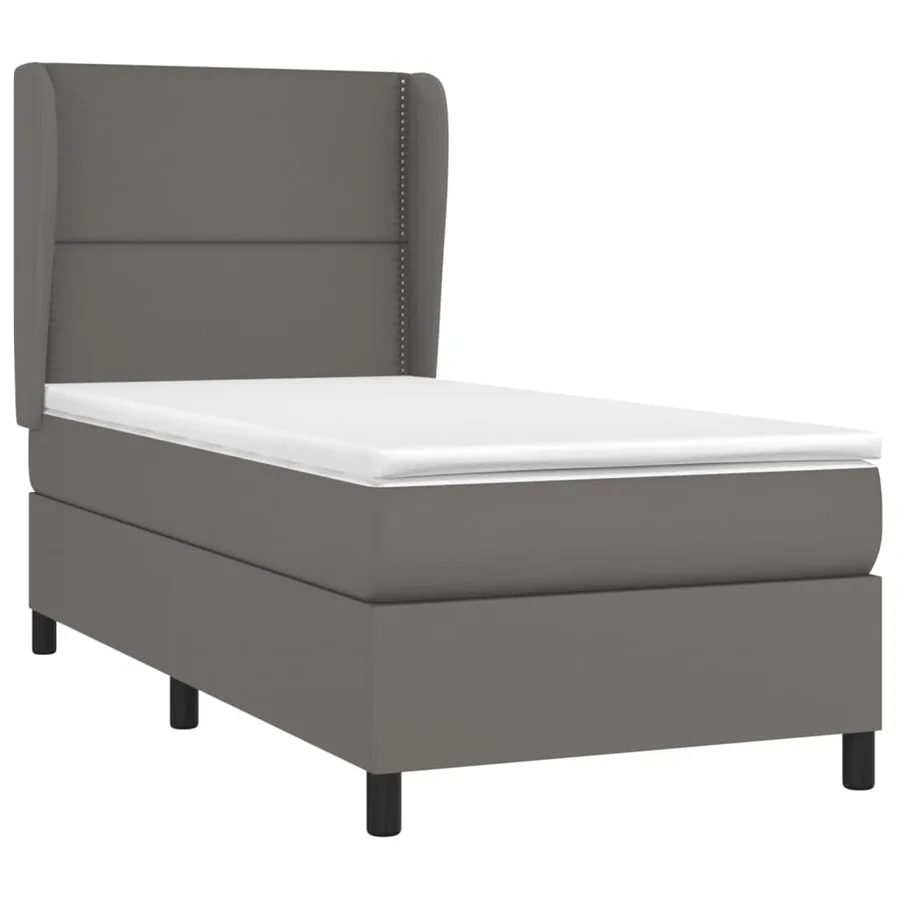 Sommier à lattes de lit avec matelas Gris 90x190 cm Similicuir - 3
