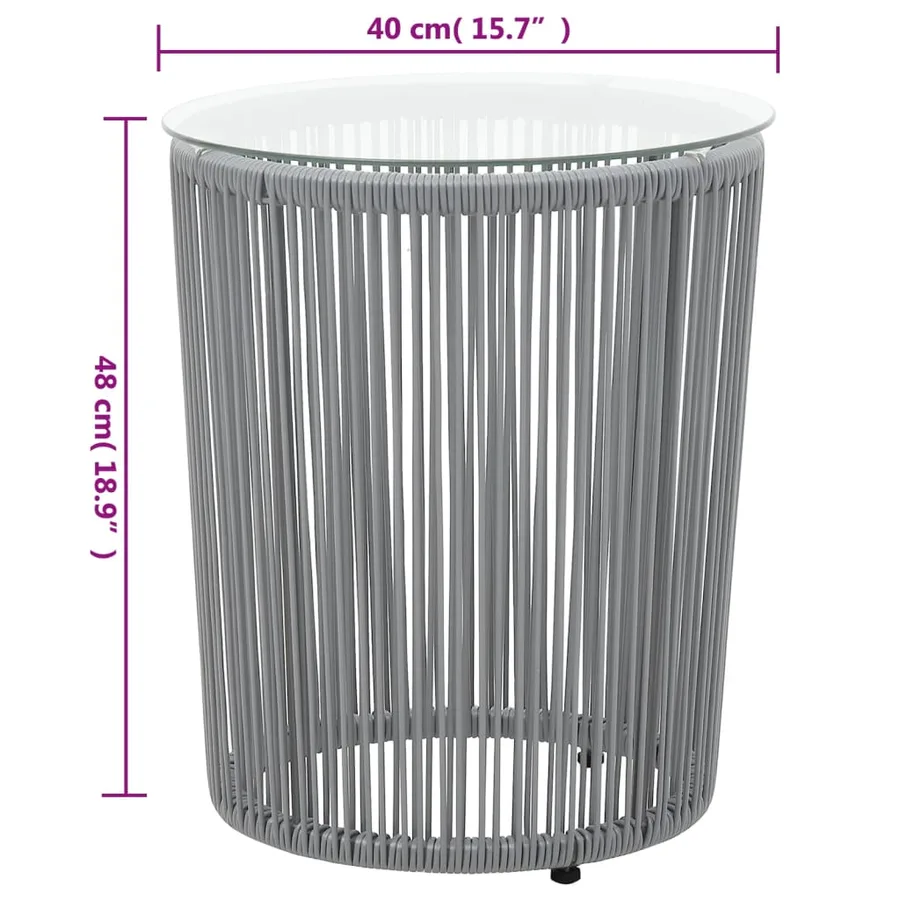 Ensemble de bistro 3 pcs avec coussins Rotin PE Gris - 11