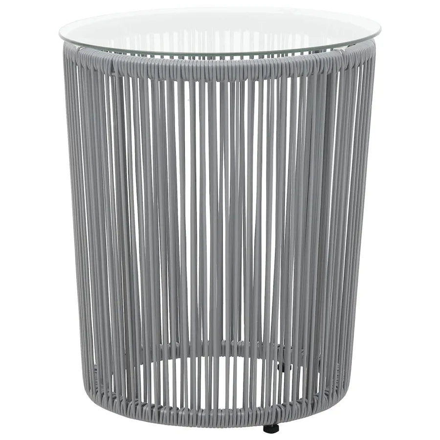 Ensemble de bistro 3 pcs avec coussins Rotin PE Gris - 2