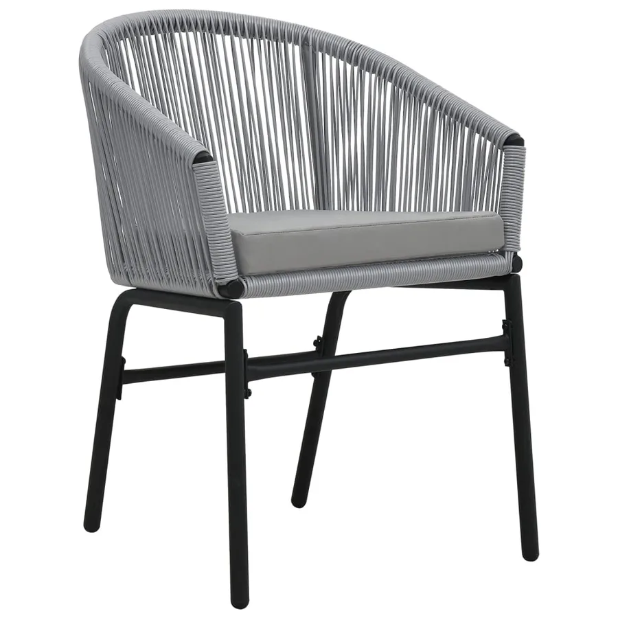 Ensemble de bistro 3 pcs avec coussins Rotin PE Gris - 4