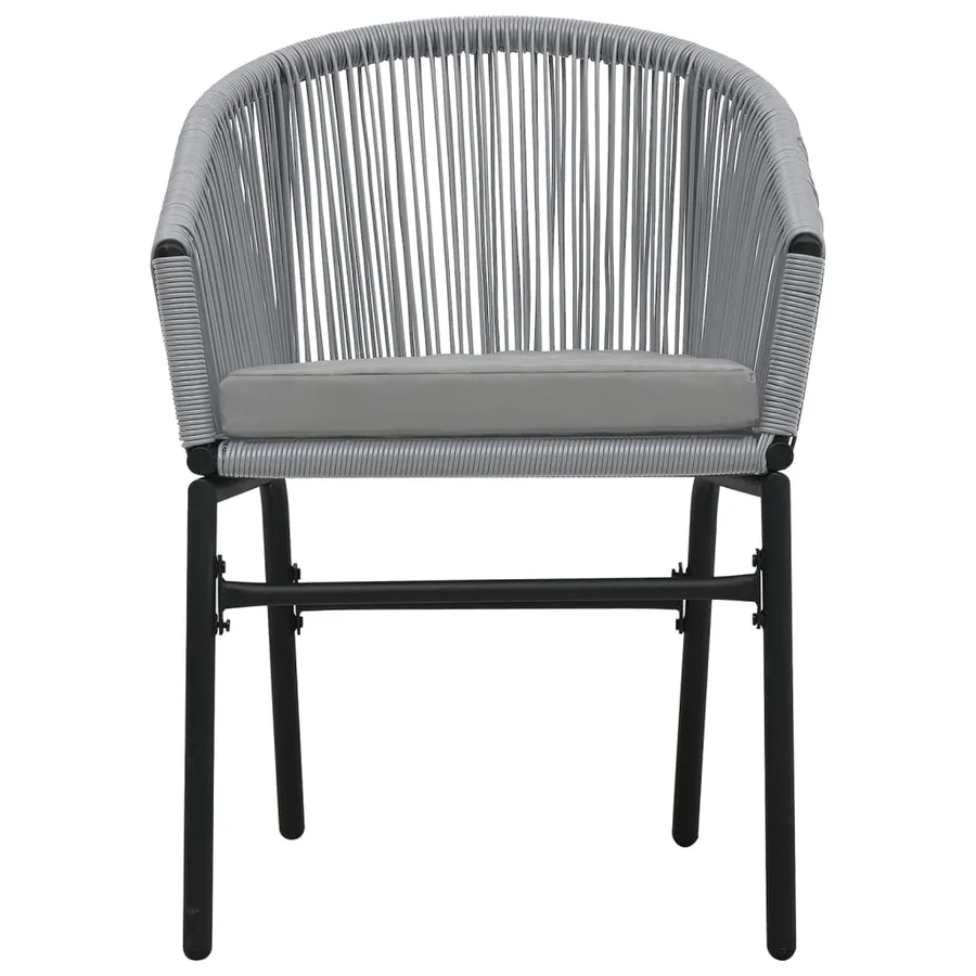 Ensemble de bistro 3 pcs avec coussins Rotin PE Gris - 5