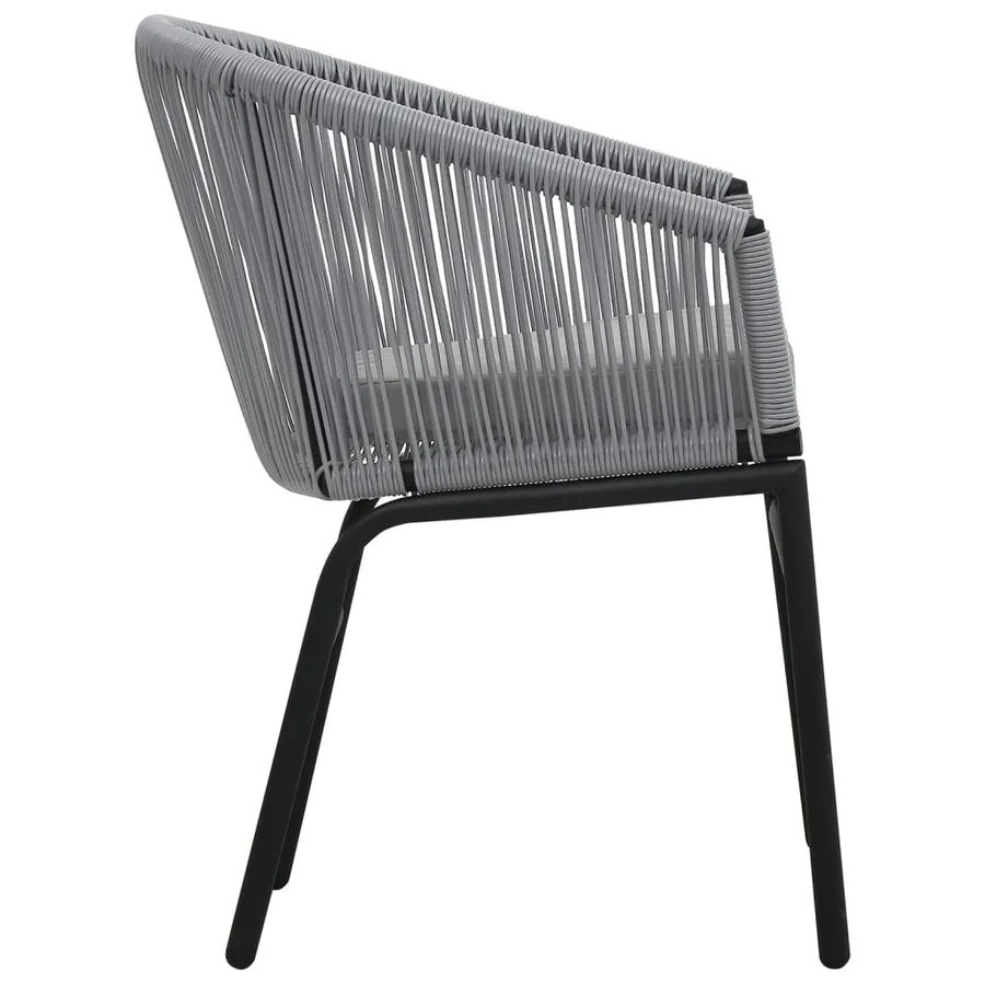 Ensemble de bistro 3 pcs avec coussins Rotin PE Gris - 6