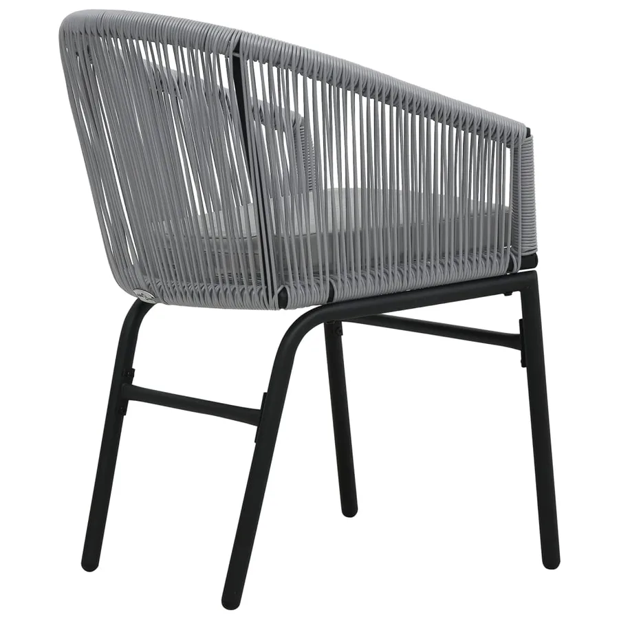 Ensemble de bistro 3 pcs avec coussins Rotin PE Gris - 7