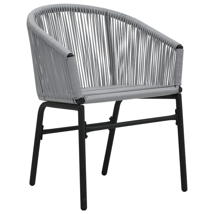 Ensemble de bistro 3 pcs avec coussins Rotin PE Gris - 8