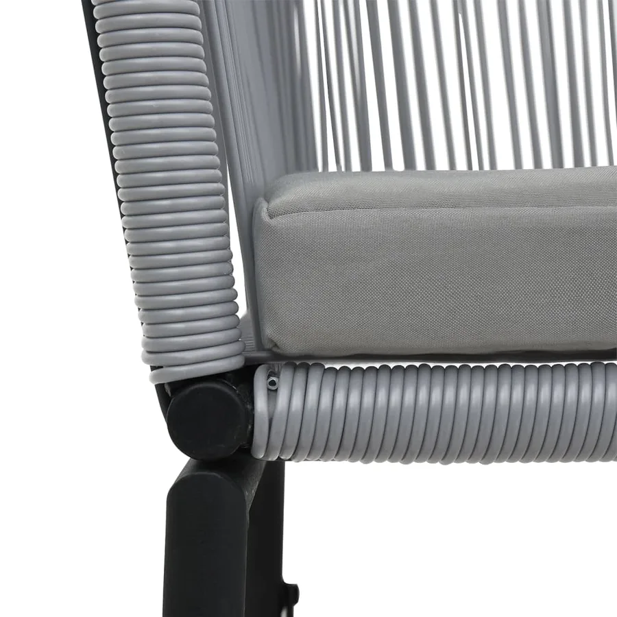 Ensemble de bistro 3 pcs avec coussins Rotin PE Gris - 9