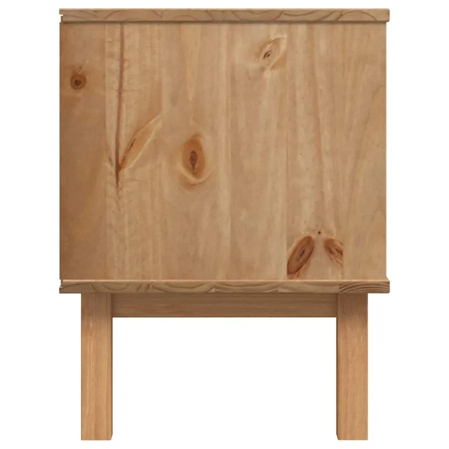 Meuble TV OTTA Marron et gris 113,5x43x57 cm Bois massif pin - 5