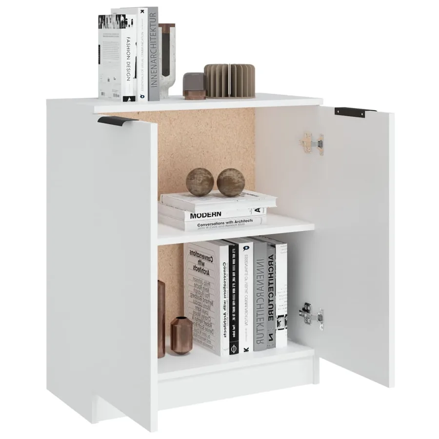 Buffet Blanc 60x30x70 cm Bois d'ingénierie - 6