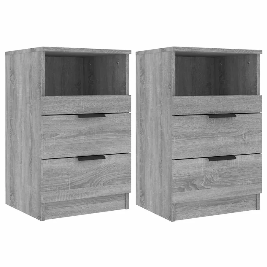 Tables de chevet 2 pcs Sonoma gris Bois d'ingénierie - 2
