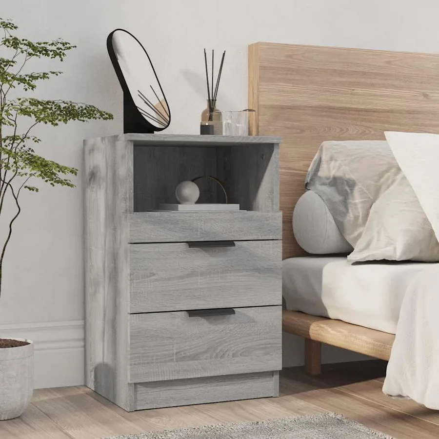 Tables de chevet 2 pcs Sonoma gris Bois d'ingénierie - 3