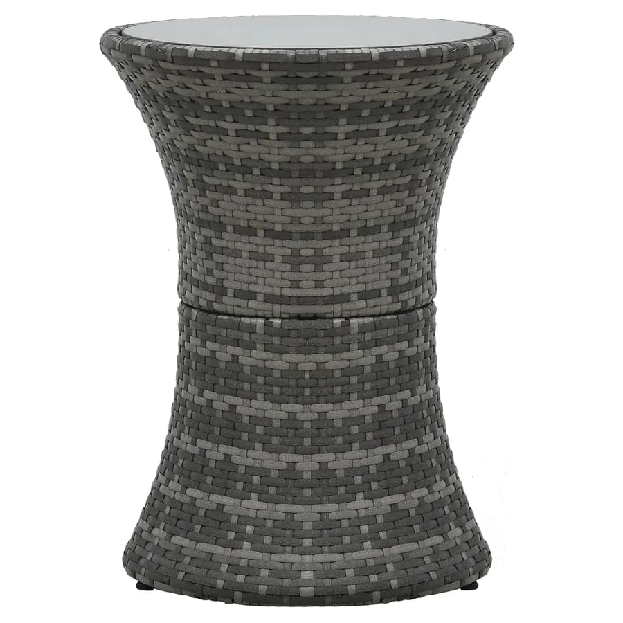 Ensemble de bistro 3 pcs avec coussins Résine tressée Gris - 4