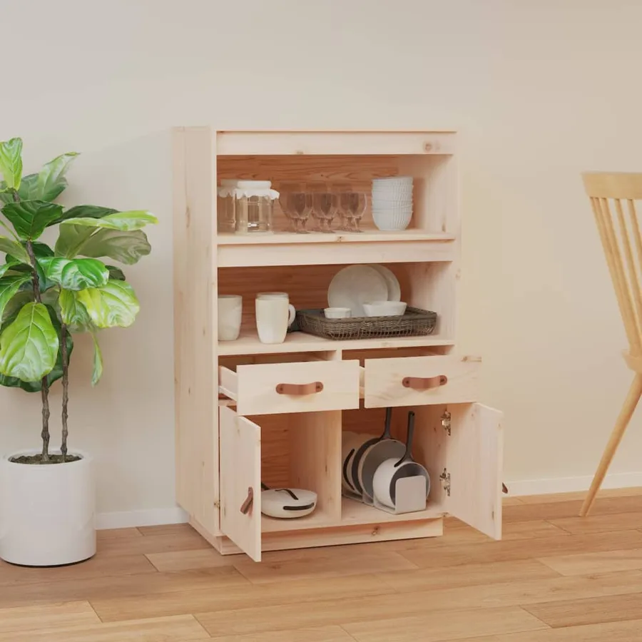 Buffet haut 67x40x108,5 cm Bois massif de pin - 3