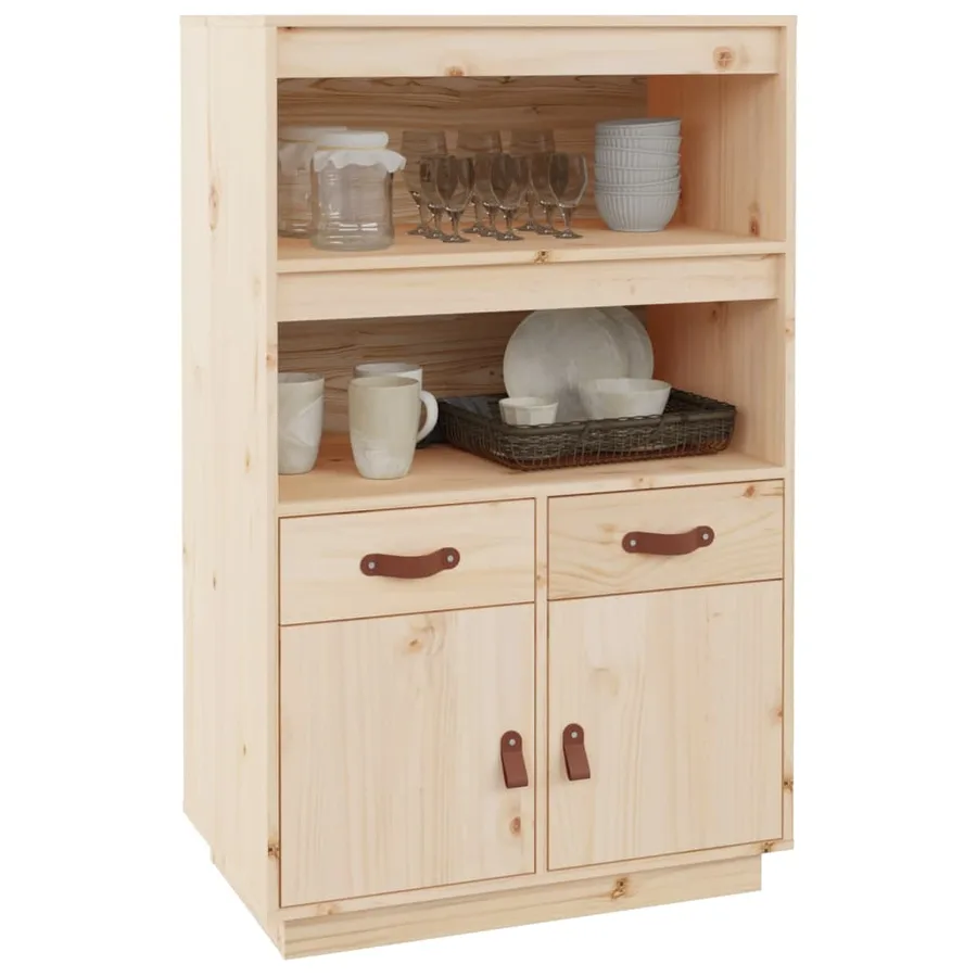 Buffet haut 67x40x108,5 cm Bois massif de pin - 4