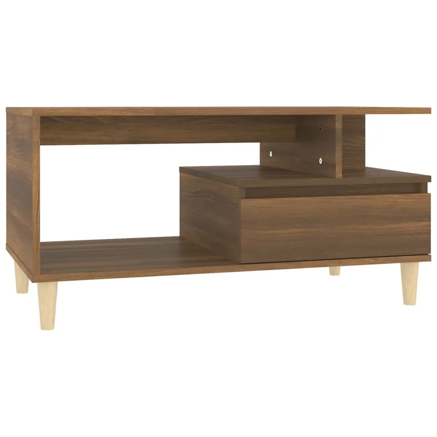 Table basse Chêne marron 90x49x45 cm Bois d'ingénierie - 2