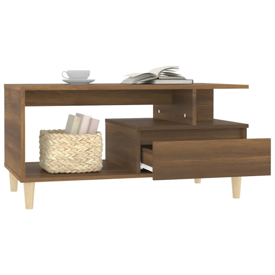 Table basse Chêne marron 90x49x45 cm Bois d'ingénierie - 4