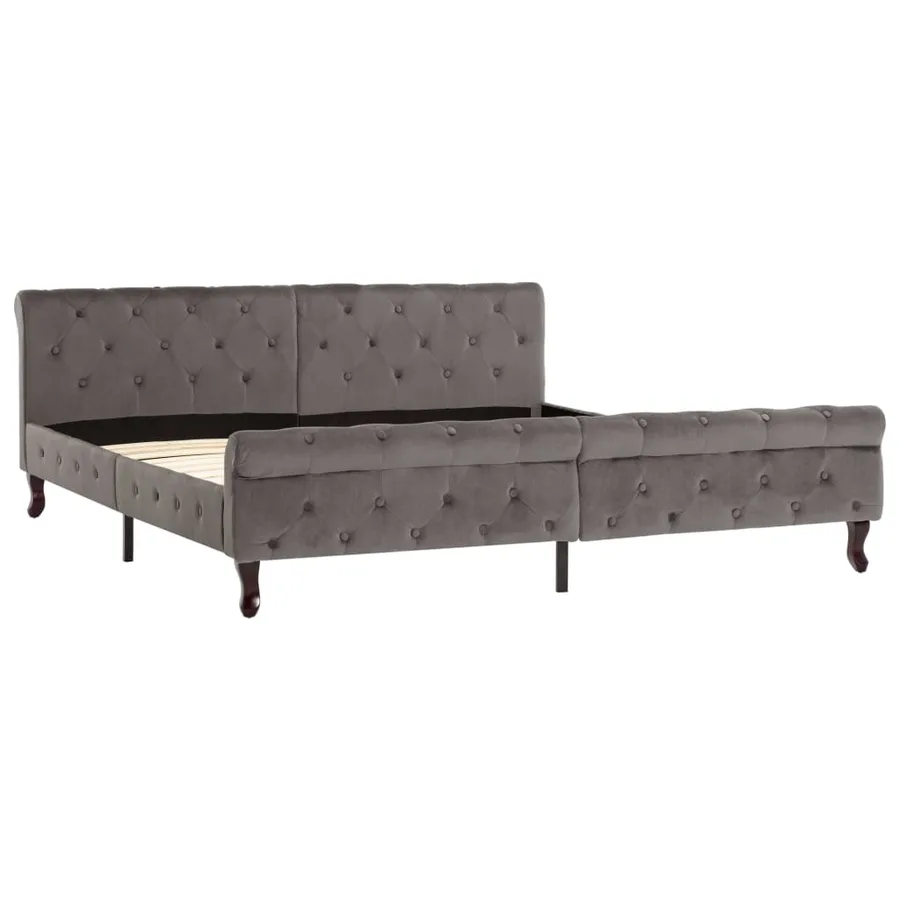 Cadre de lit sans matelas gris velours 180x200 cm - 2